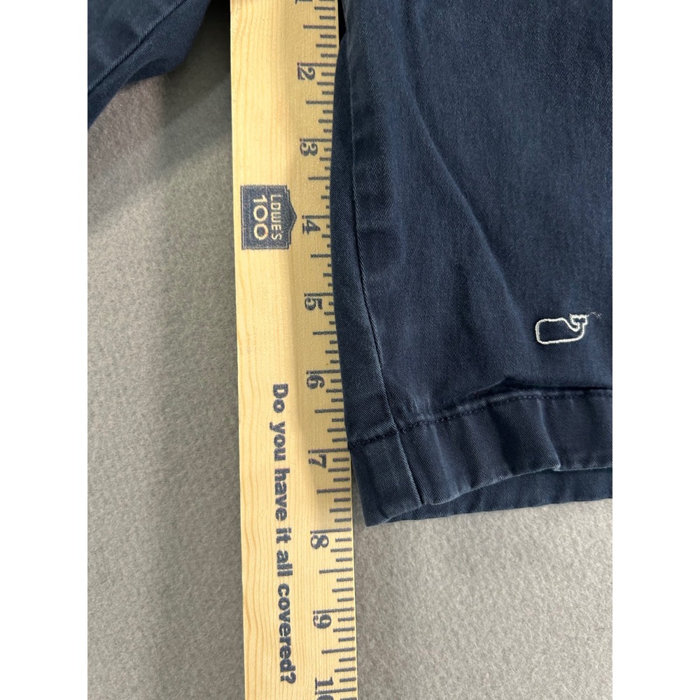 Vineyard Vines Breaker Shorts Mens 30 Navy Blue Embroidered Whale Chino‎ Preppy - Picture 6 of 7